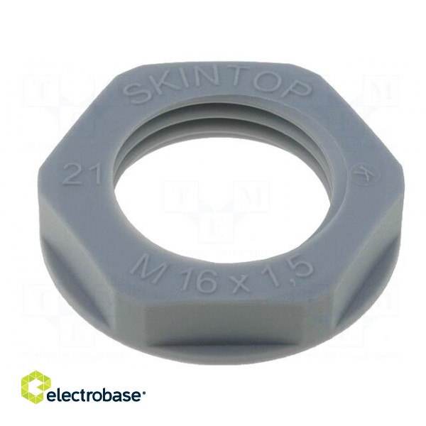 Nut | M16 | polyamide | UL94V-2 | 22mm | grey | -20÷100°C | Thread: metric