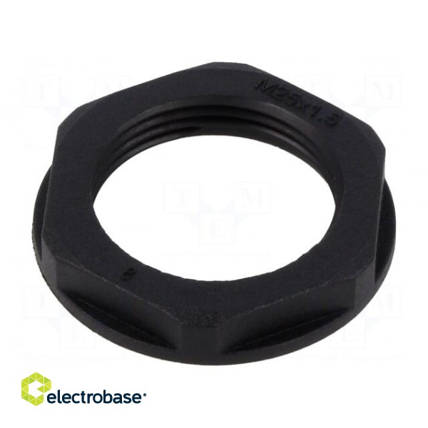 Nut | M25 | polyamide | 32mm | black | Thread: metric | Pitch: 1.5