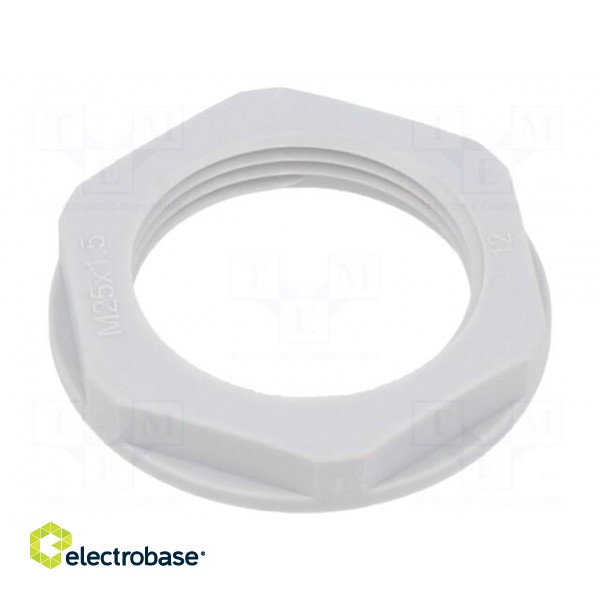 Nut | M25 | polyamide | 32mm | light grey | Thread: metric | Pitch: 1.5