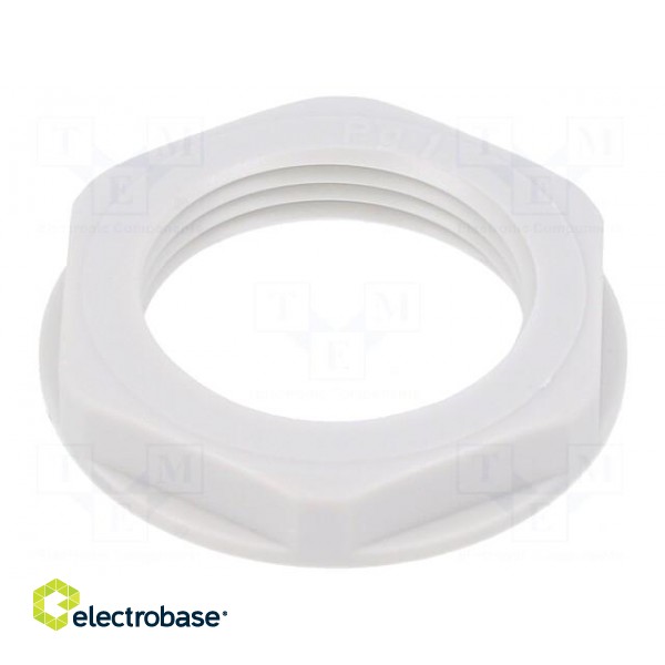 Nut | PG16 | polystyrene | 30mm | light grey | -20÷70°C | Thread: PG