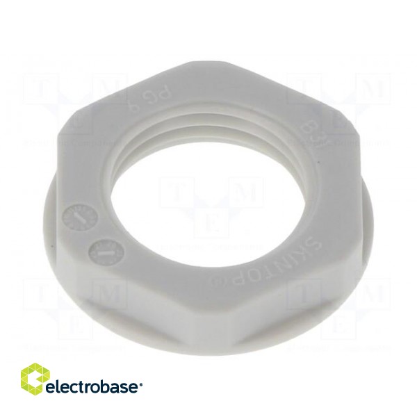 Nut | PG9 | polystyrene | 22mm | light grey | -20÷70°C | Thread: PG