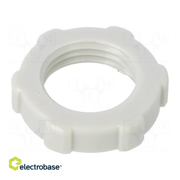 Nut | PG9 | polystyrene | Thk: 5mm | Spanner: 22mm | light grey