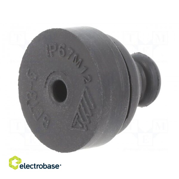 Grommet | elastomer thermoplastic TPE | black | 12.2mm | IP67
