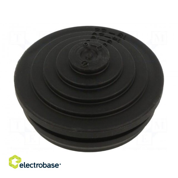 Grommet | elastomer thermoplastic TPE | black | Øcable: 0÷22mm | IP54