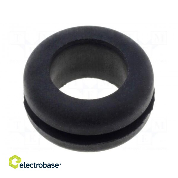 Grommet | Ømount.hole: 10mm | Øhole: 7.6mm | rubber | black