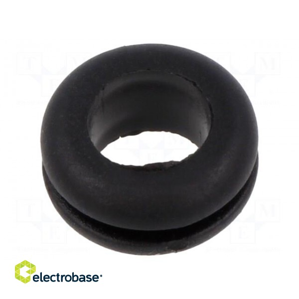 Grommet | Ømount.hole: 10mm | Øhole: 8mm | black | 0÷80°C | PVC