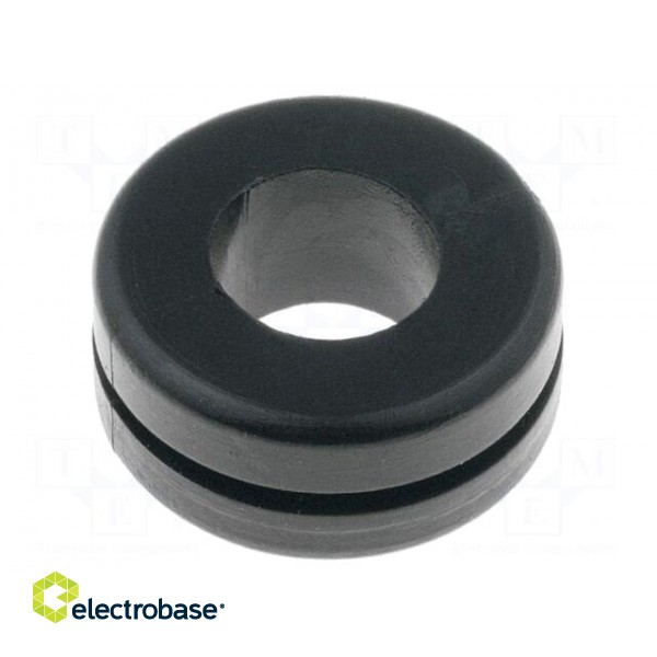 Grommet | Ømount.hole: 11mm | Øhole: 8mm | PVC | black | -30÷60°C image 1