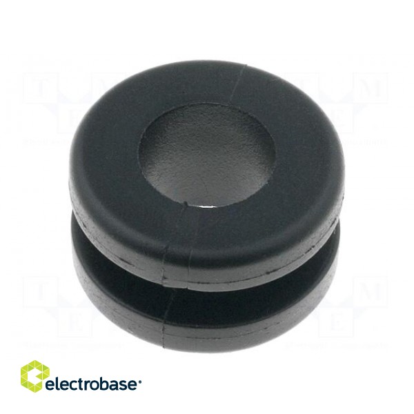 Grommet | Ømount.hole: 11mm | Øhole: 8mm | PVC | black | -30÷60°C
