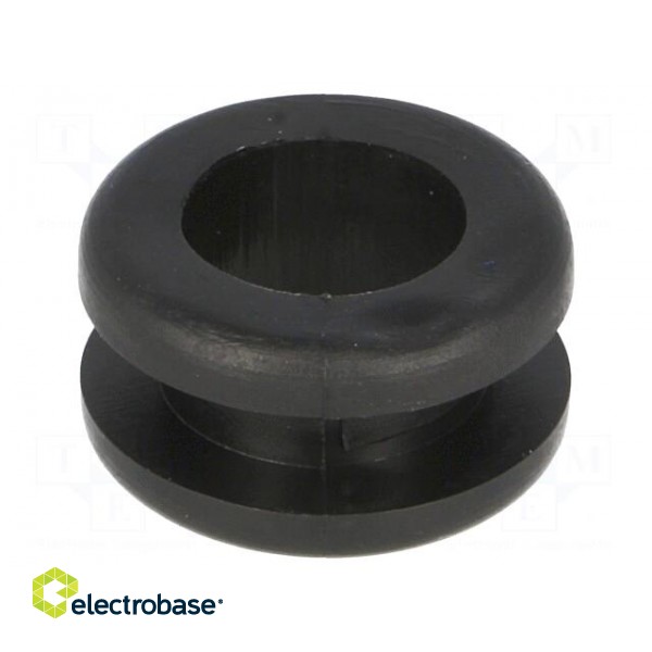Grommet | Ømount.hole: 12mm | Øhole: 10mm | PVC | black | -30÷60°C
