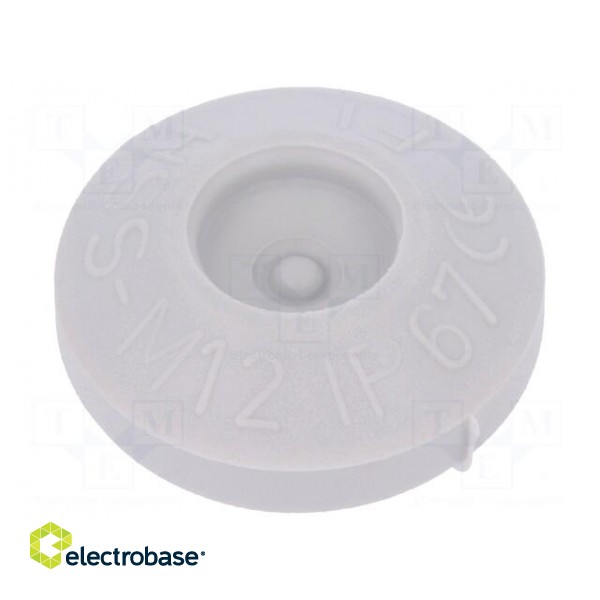 Grommet | Ømount.hole: 12mm | elastomer thermoplastic TPE | grey image 1