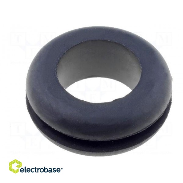 Grommet | Ømount.hole: 13.5mm | Øhole: 10mm | rubber | black