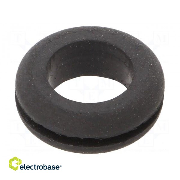 Grommet | Ømount.hole: 14.27mm | Øhole: 11.1mm | rubber | black