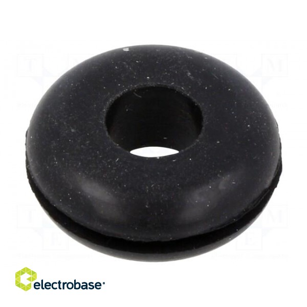 Grommet | Ømount.hole: 14.27mm | Øhole: 7.92mm | rubber | black