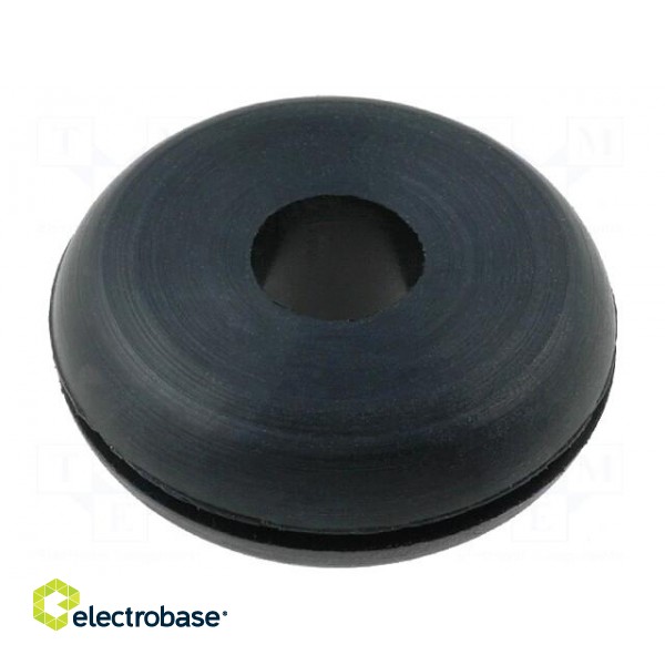 Grommet | Ømount.hole: 14mm | Øhole: 6mm | rubber | black image 1
