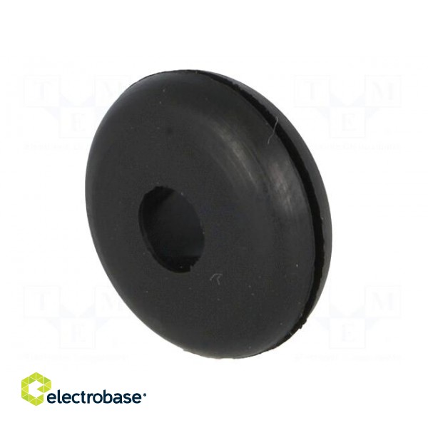 Grommet | Ømount.hole: 14mm | Øhole: 6mm | rubber | black image 2