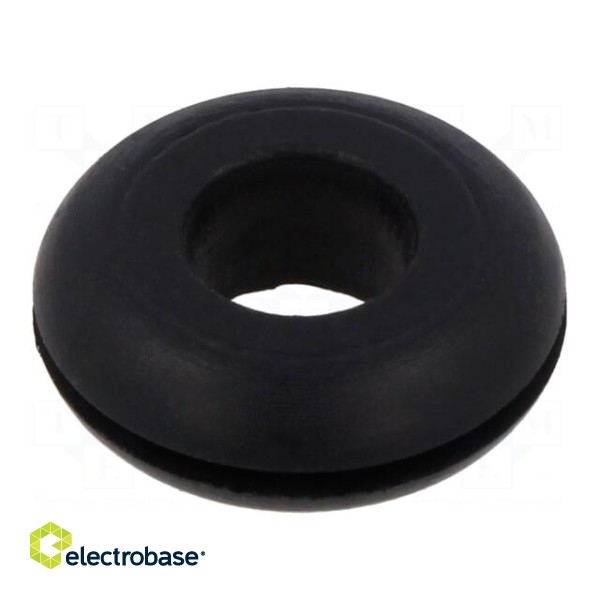 Grommet | Ømount.hole: 15.88mm | Øhole: 9.52mm | rubber | black