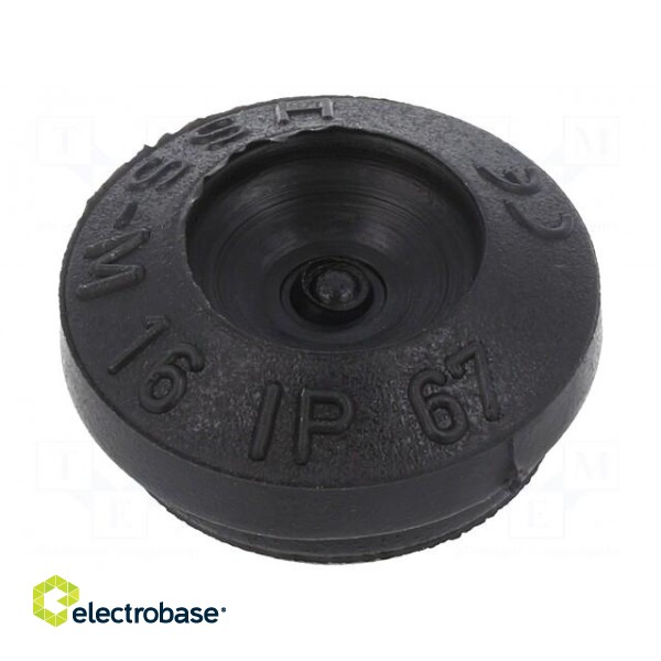 Grommet | Ømount.hole: 16mm | elastomer thermoplastic TPE | black фото 1