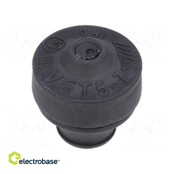Grommet | Ømount.hole: 16mm | TPE (thermoplastic elastomer) | black фото 2