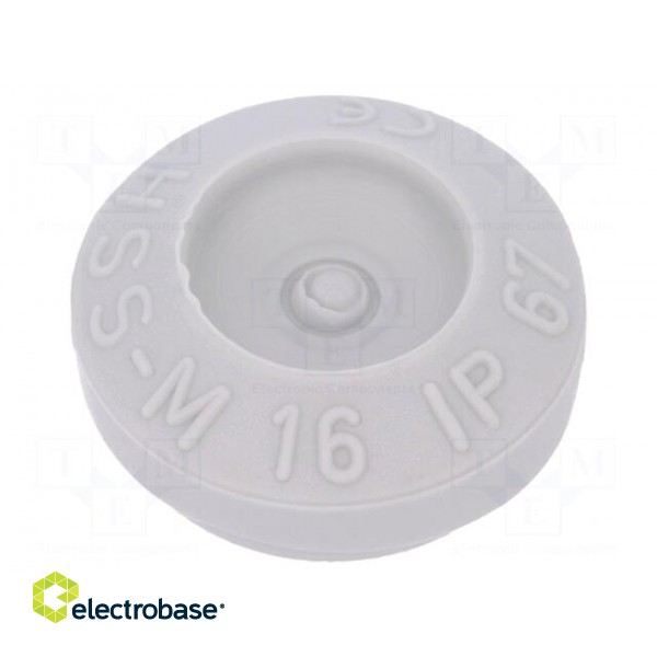 Grommet | Ømount.hole: 16mm | elastomer thermoplastic TPE | grey image 1