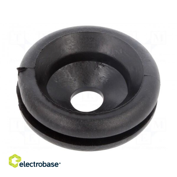Grommet | Ømount.hole: 18.5mm | Øhole: 6mm | PVC | black | -30÷60°C image 2