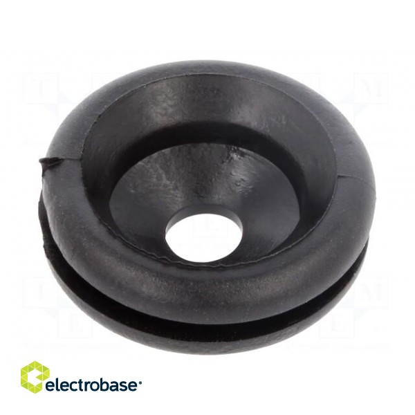 Grommet | Ømount.hole: 18.5mm | Øhole: 6mm | PVC | black | -30÷60°C фото 2