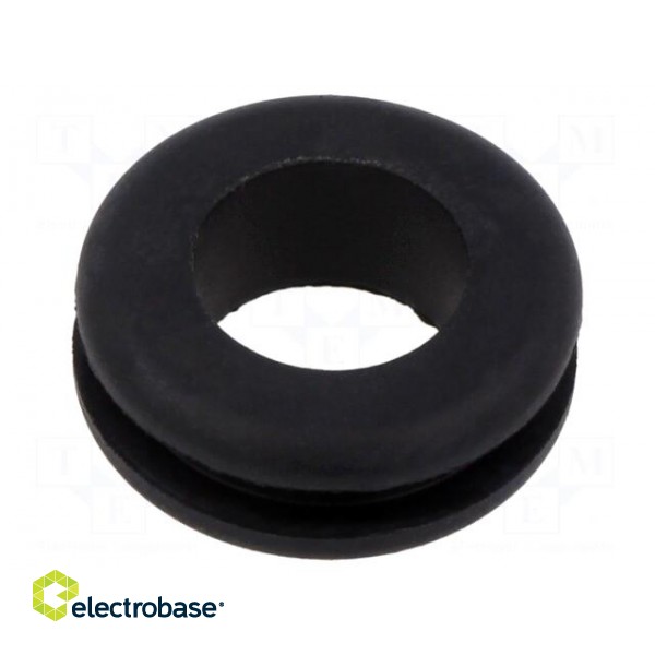 Grommet | Ømount.hole: 18mm | Øhole: 12mm | black | -40÷125°C | EPDM