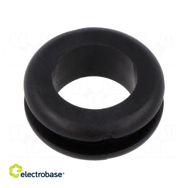 Grommet | Ømount.hole: 22mm | Øhole: 16mm | black | 0÷80°C | PVC