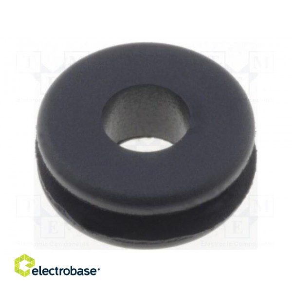 Grommet | Ømount.hole: 5mm | Øhole: 3.1mm | rubber | black