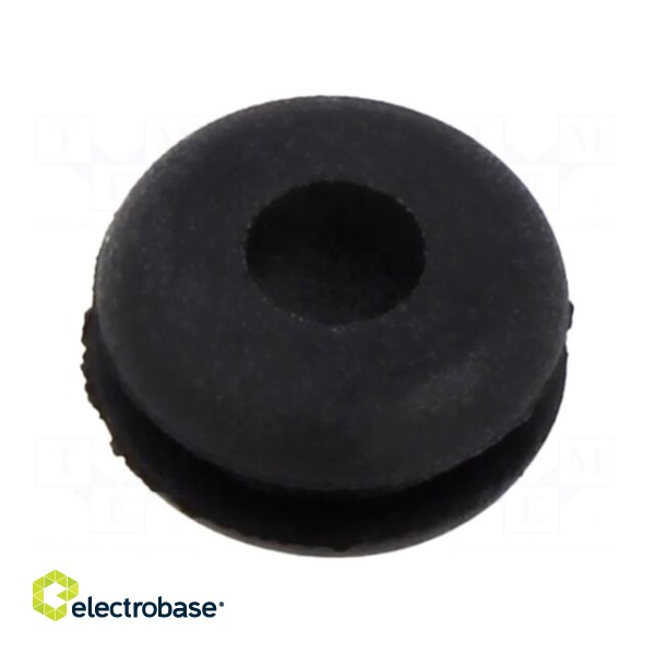 Grommet | Ømount.hole: 6.35mm | Øhole: 3.18mm | rubber | black