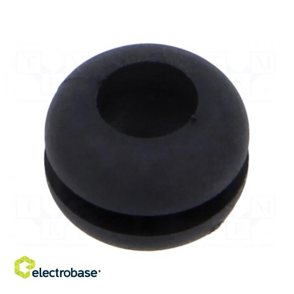 Grommet | Ømount.hole: 6.4mm | Øhole: 4.8mm | black | -40÷135°C | UL94HB