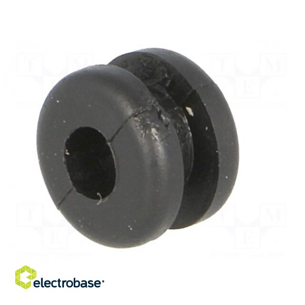 Grommet | Ømount.hole: 6.4mm | Øhole: 4mm | PVC | black | -30÷60°C paveikslėlis 6