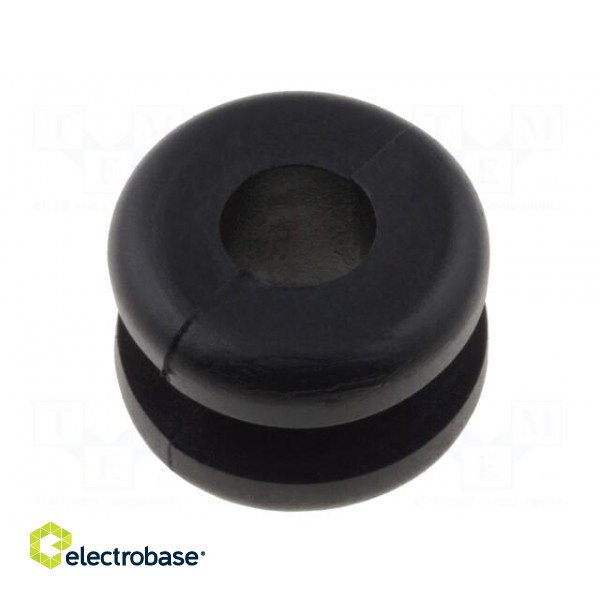Grommet | Ømount.hole: 6.4mm | Øhole: 4mm | PVC | black | -30÷60°C paveikslėlis 1