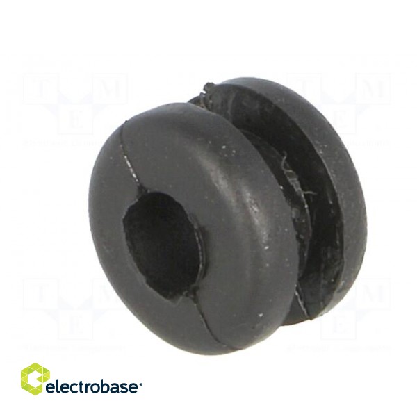 Grommet | Ømount.hole: 6.4mm | Øhole: 4mm | PVC | black | -30÷60°C paveikslėlis 2