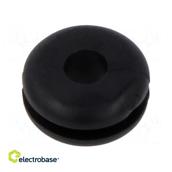 Grommet | Ømount.hole: 6mm | Øhole: 3.2mm | black | 0÷80°C | PVC