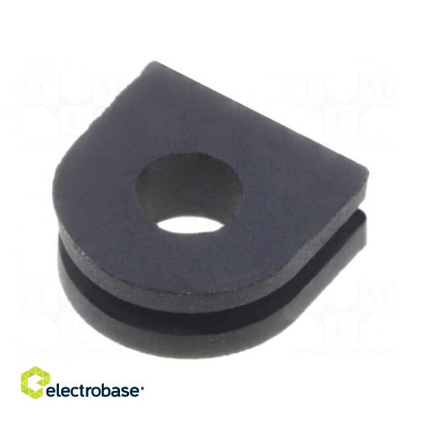 Grommet | Ømount.hole: 6mm | Øhole: 3.4mm | rubber | black