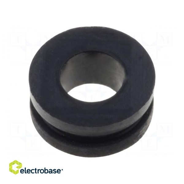 Grommet | Ømount.hole: 6mm | Øhole: 3.5mm | rubber | black