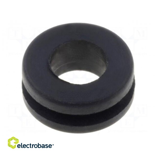 Grommet | Ømount.hole: 6mm | Øhole: 4.1mm | rubber | black paveikslėlis 1