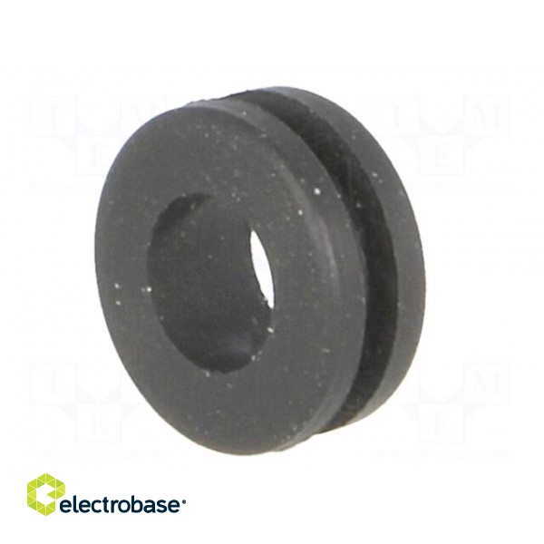 Grommet | Ømount.hole: 6mm | Øhole: 4.1mm | rubber | black image 2