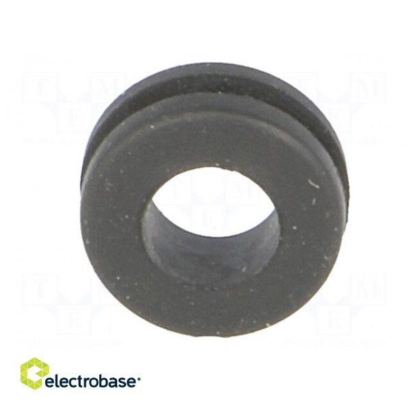 Grommet | Ømount.hole: 6mm | Øhole: 4.1mm | rubber | black paveikslėlis 5