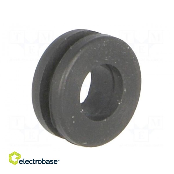 Grommet | Ømount.hole: 6mm | Øhole: 4.1mm | rubber | black paveikslėlis 8