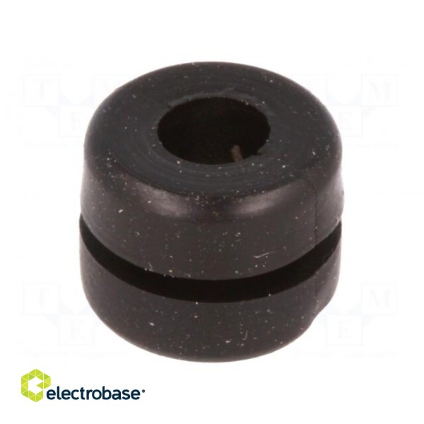 Grommet | Ømount.hole: 6mm | Øhole: 4mm | PVC | black | -30÷60°C | UL94V-2