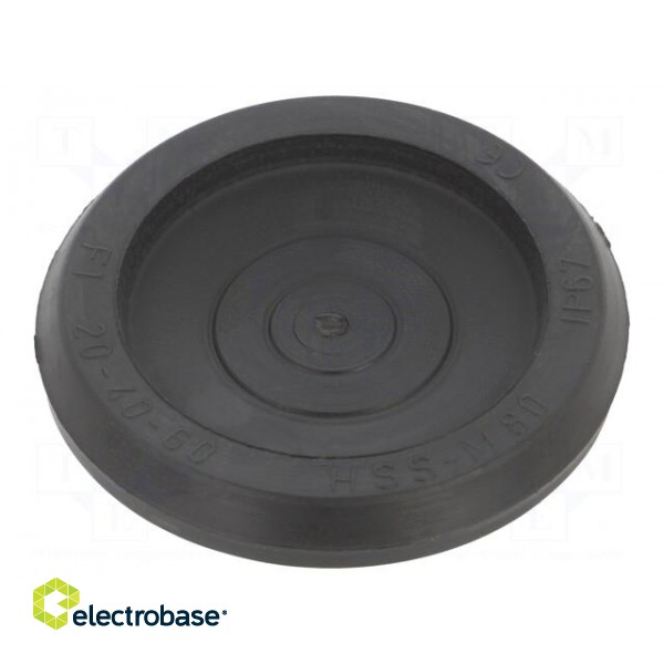 Grommet | Ømount.hole: 80mm | elastomer thermoplastic TPE | black фото 1