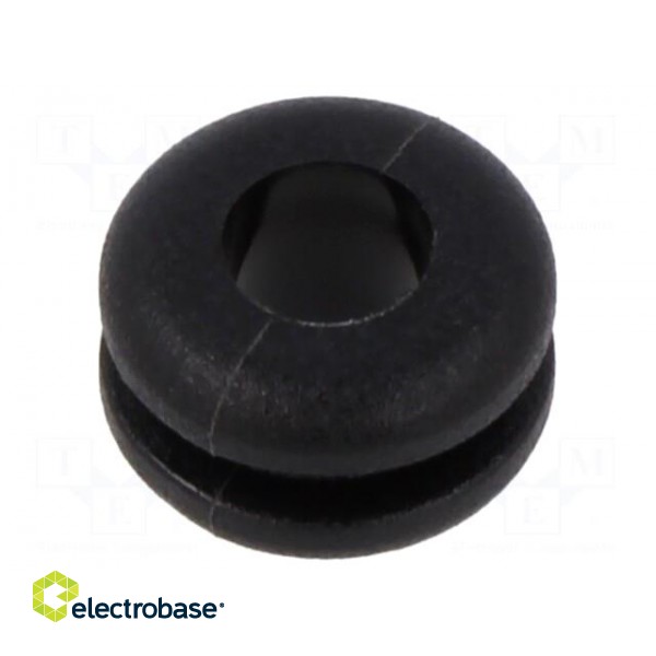 Grommet | Ømount.hole: 8mm | Øhole: 5mm | black | 0÷80°C | PVC | Øout: 11mm