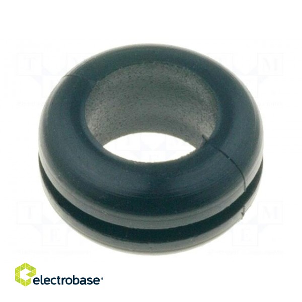 Grommet | Ømount.hole: 8mm | Øhole: 6mm | PVC | black | -30÷60°C | UL94V-2
