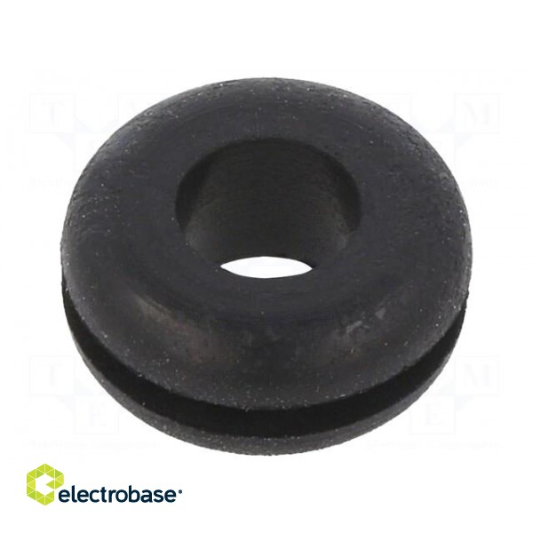 Grommet | Ømount.hole: 9.53mm | Øhole: 6.35mm | rubber | black