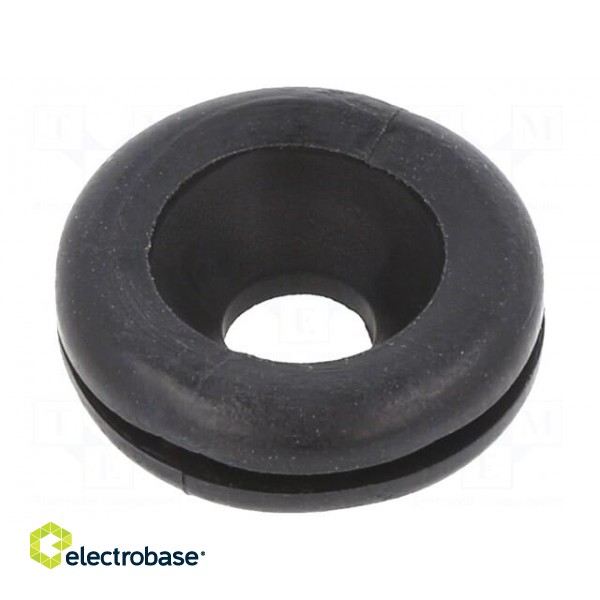 Grommet | Ømount.hole: 9.5mm | Øhole: 5mm | PVC | black | -30÷60°C
