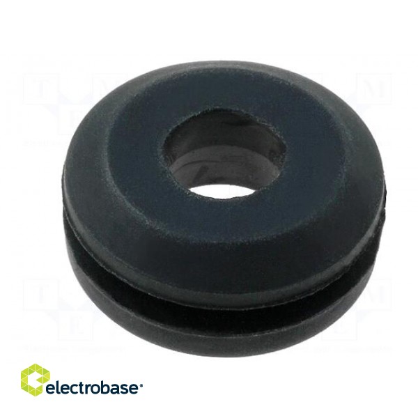 Grommet | Ømount.hole: 9.5mm | Øhole: 6.2mm | rubber | black