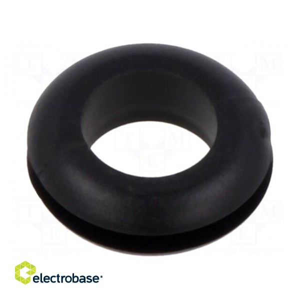 Grommet | Ømount.hole: 9.5mm | Øhole: 8mm | black | 0÷80°C | PVC