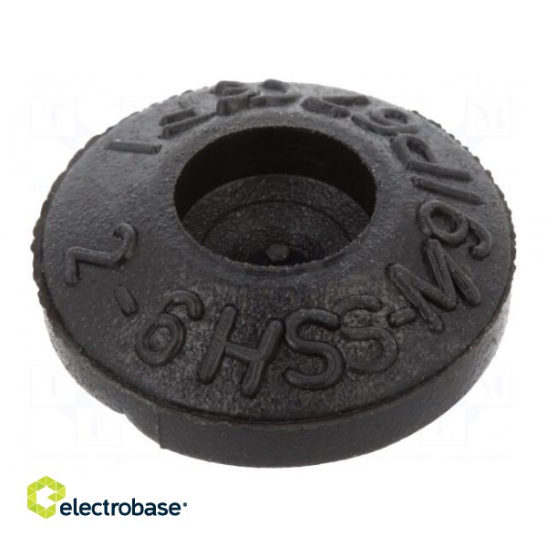 Grommet | Ømount.hole: 9mm | elastomer thermoplastic TPE | black image 1