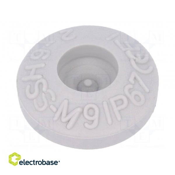 Grommet | Ømount.hole: 9mm | elastomer thermoplastic TPE | grey image 1